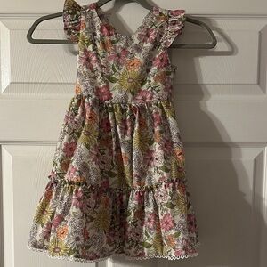 Rare editions Floral Kids Dress - Pink, Green, Yellow